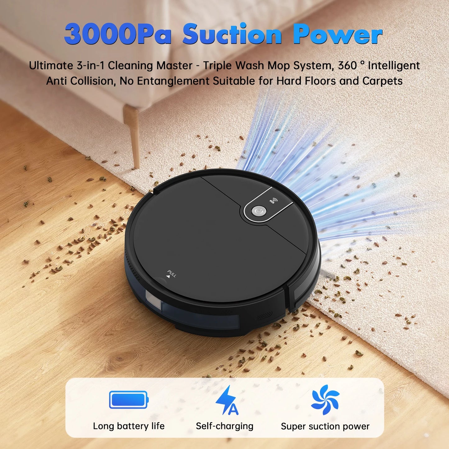 KLEEN AI PureBot™ 3-in-1 Robot Vacuum & Mop