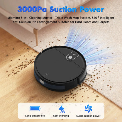 KLEEN AI PureBot™ 3-in-1 Robot Vacuum & Mop